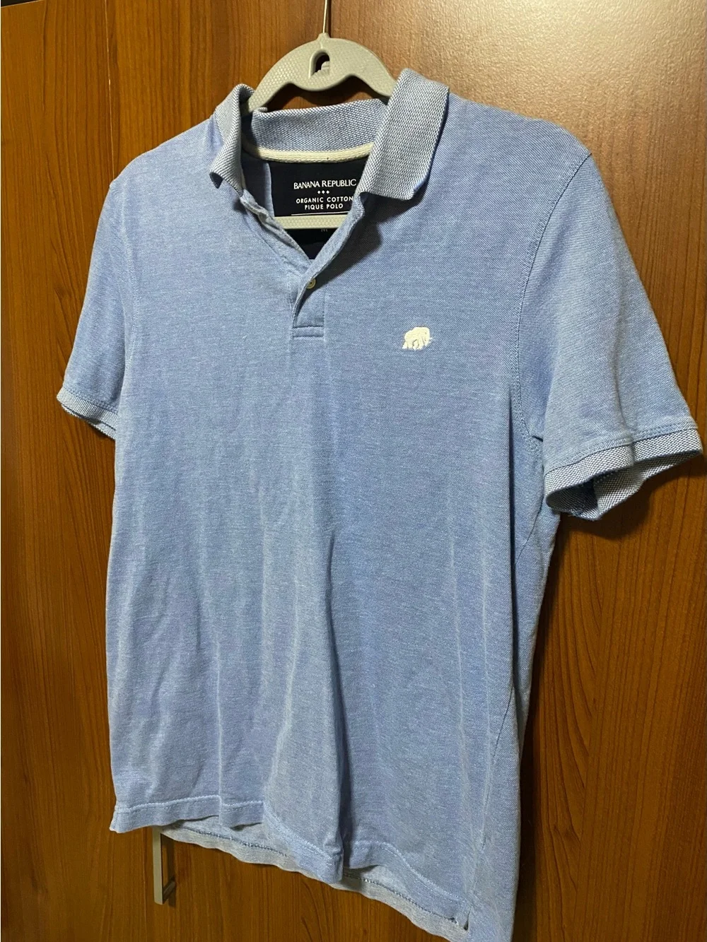 Banana Republic Blue Men's organic cotton pique polo shirt size Medium
